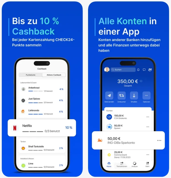 C24 Banking-App: Bis zu 10 % Cashback und alle Konten in einer App