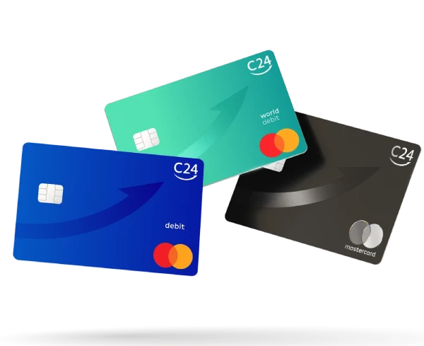 Drei C24 Mastercard Debitkarten