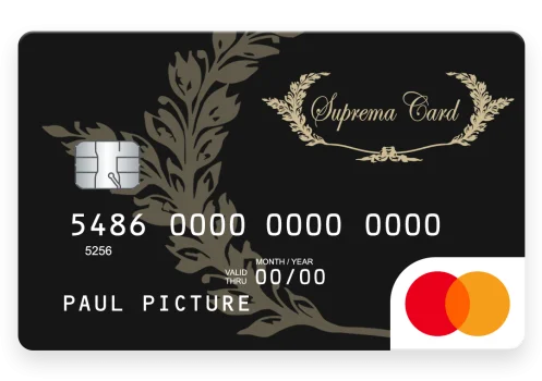 PayCenter Suprema Card Prepaid Mastercard in Schwarz mit Goldornament